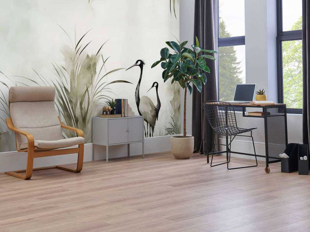 Cranes in Field Green