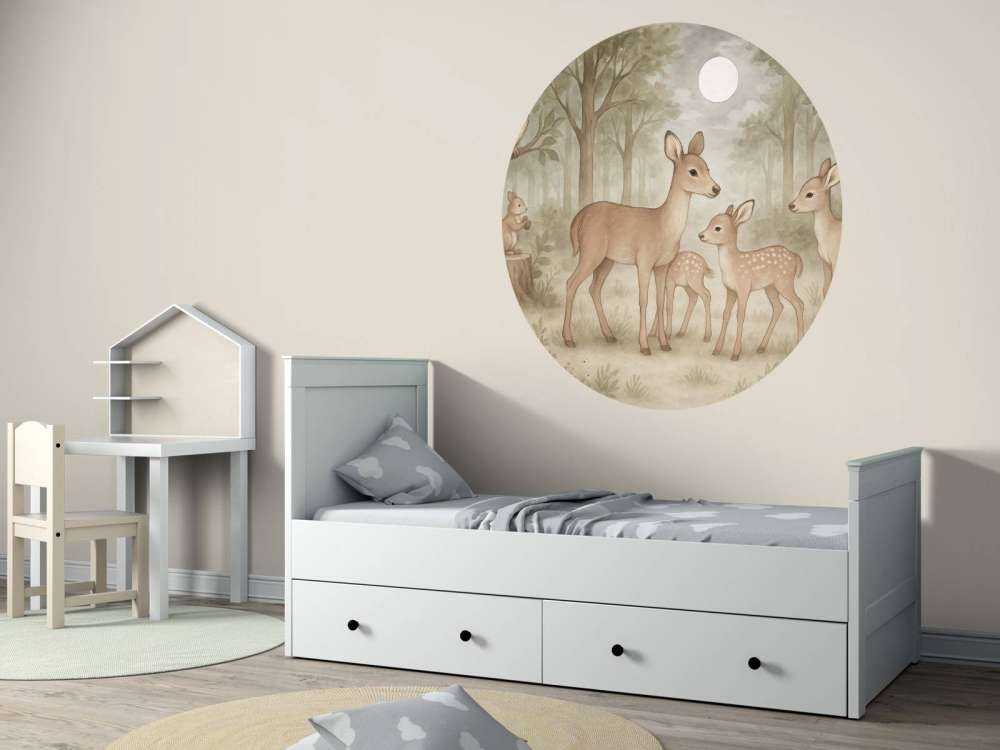 Bosdieren bij maanlicht