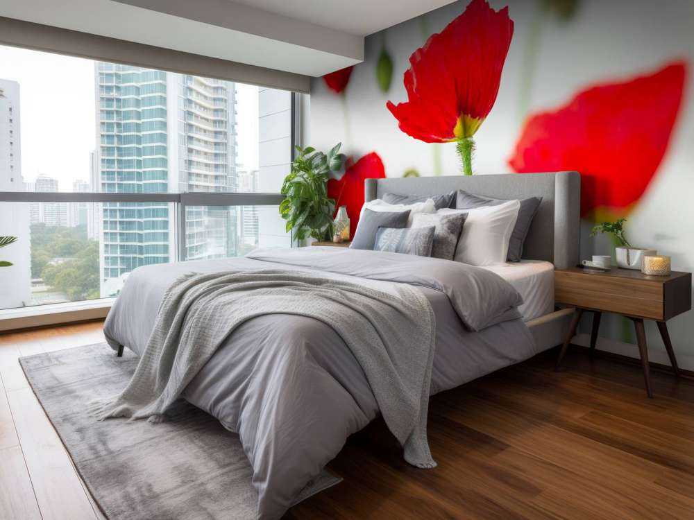 Close-up rode klaprozen