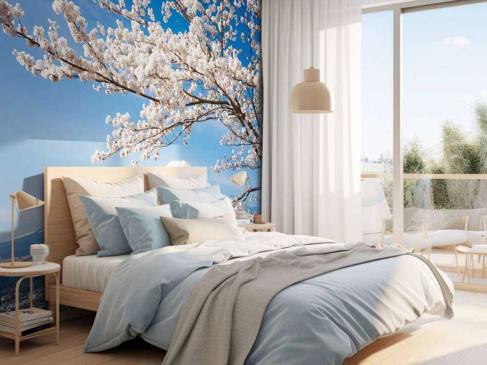 Bloesem voor de Fuji Berg