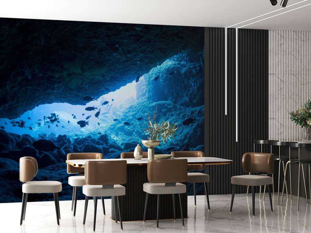 Smalle grot met vissen