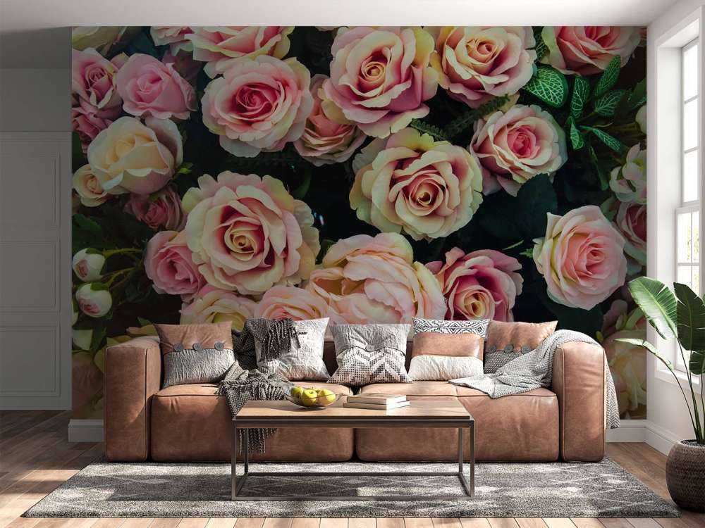 Lichtkleurige rozen boeket