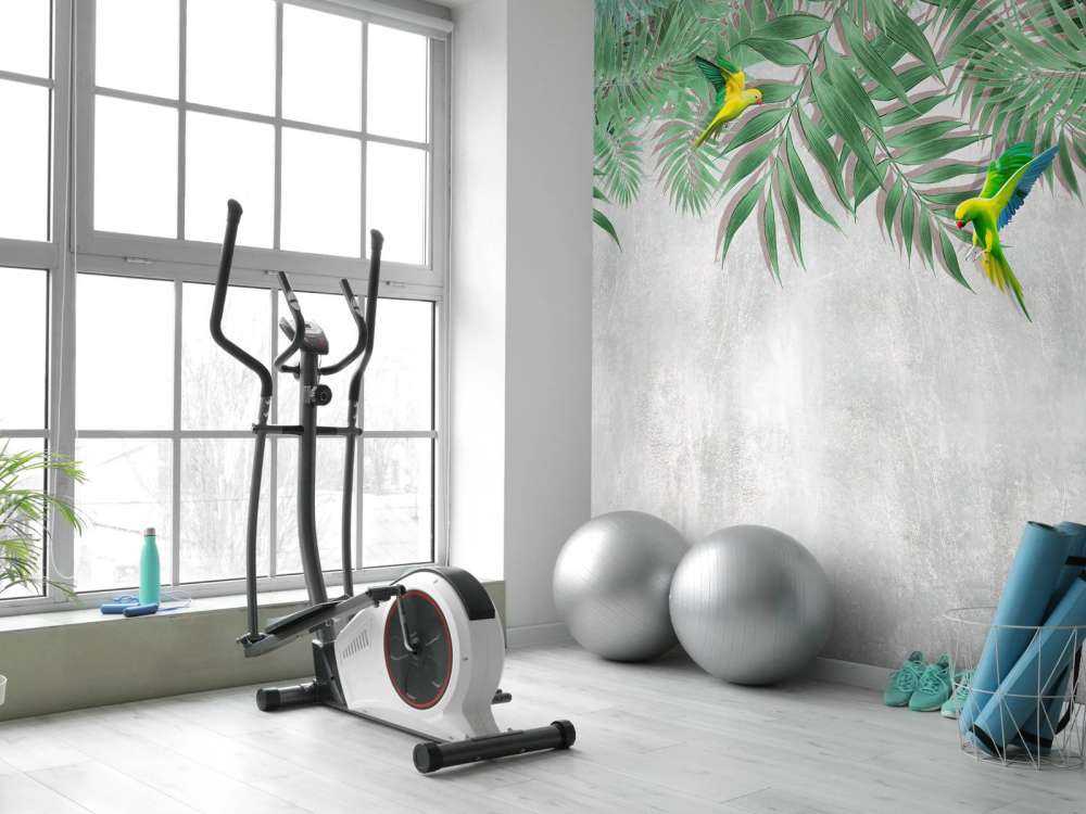 Tropische bladeren en parkieten