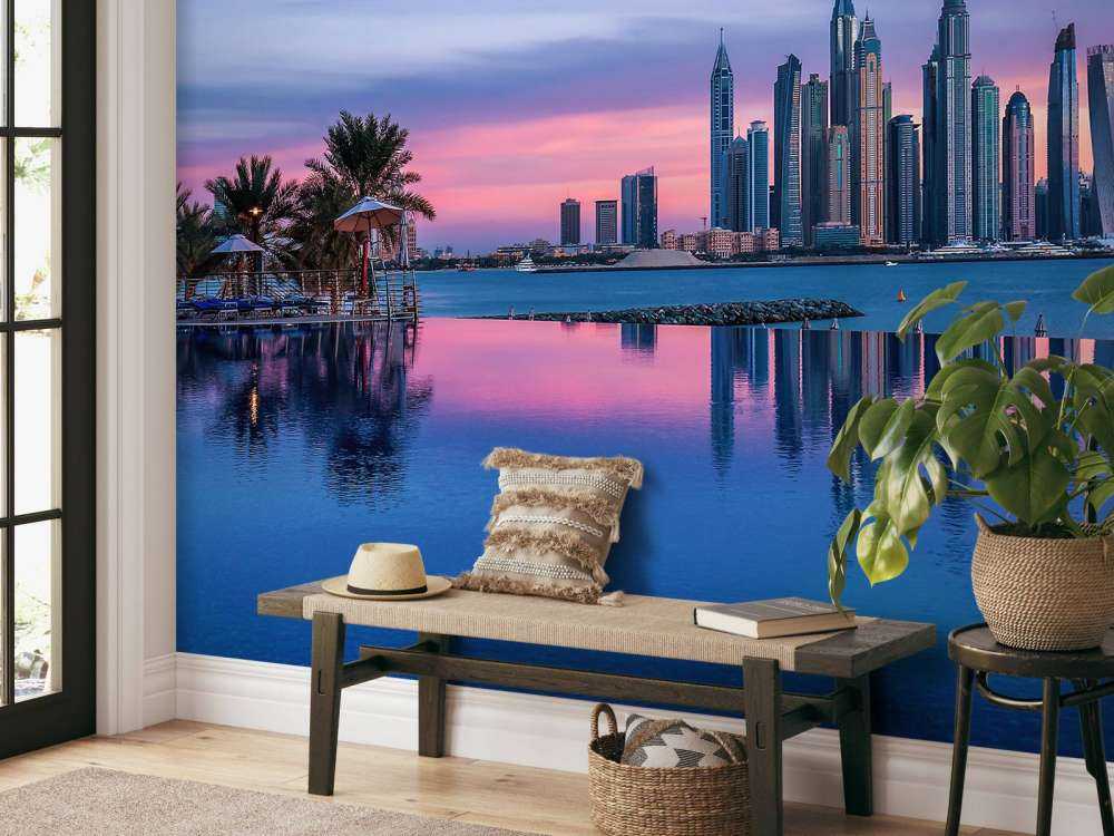 Dubai Marina bij zonsondergang