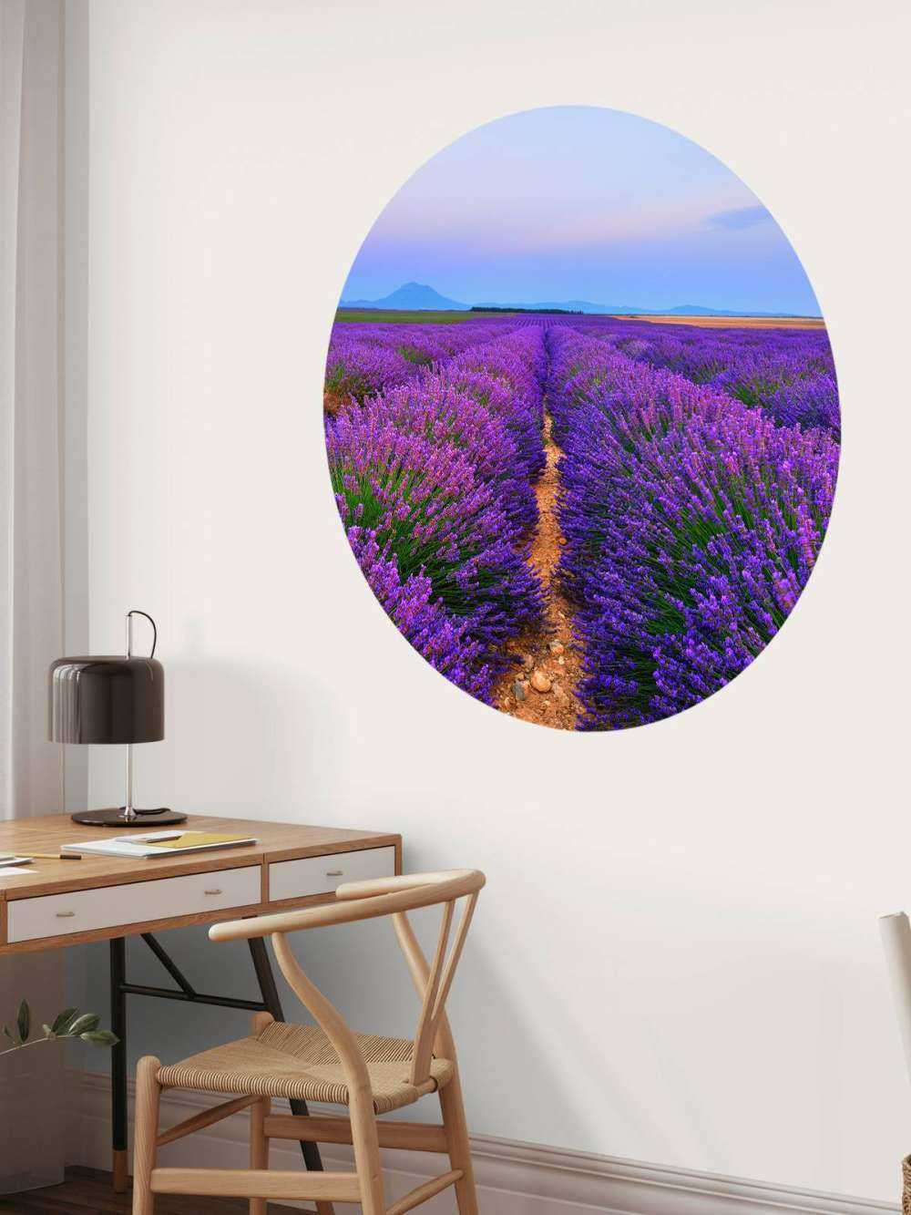 Lavendel landschap met bergen