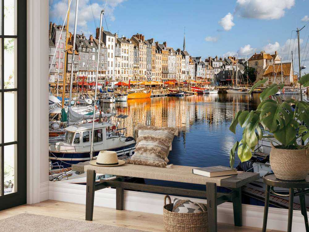 De haven van Honfleur in de ochtend