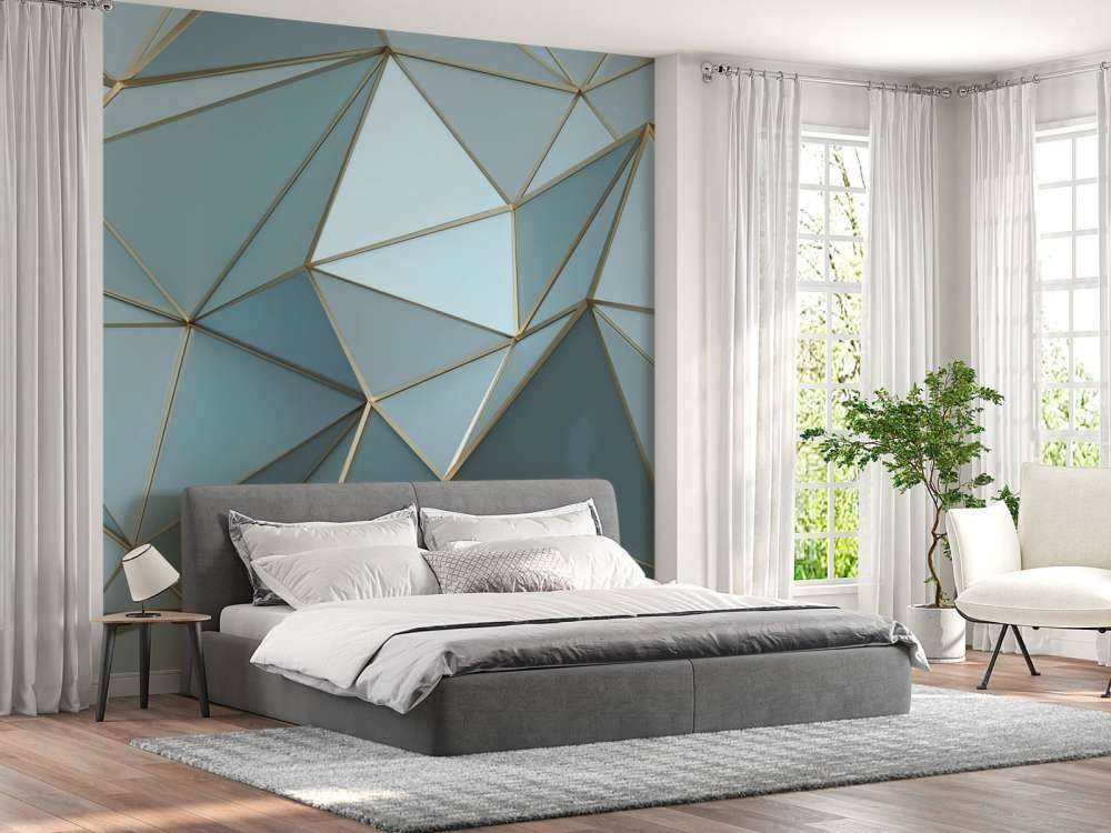 Driehoekige textuur in het blauw