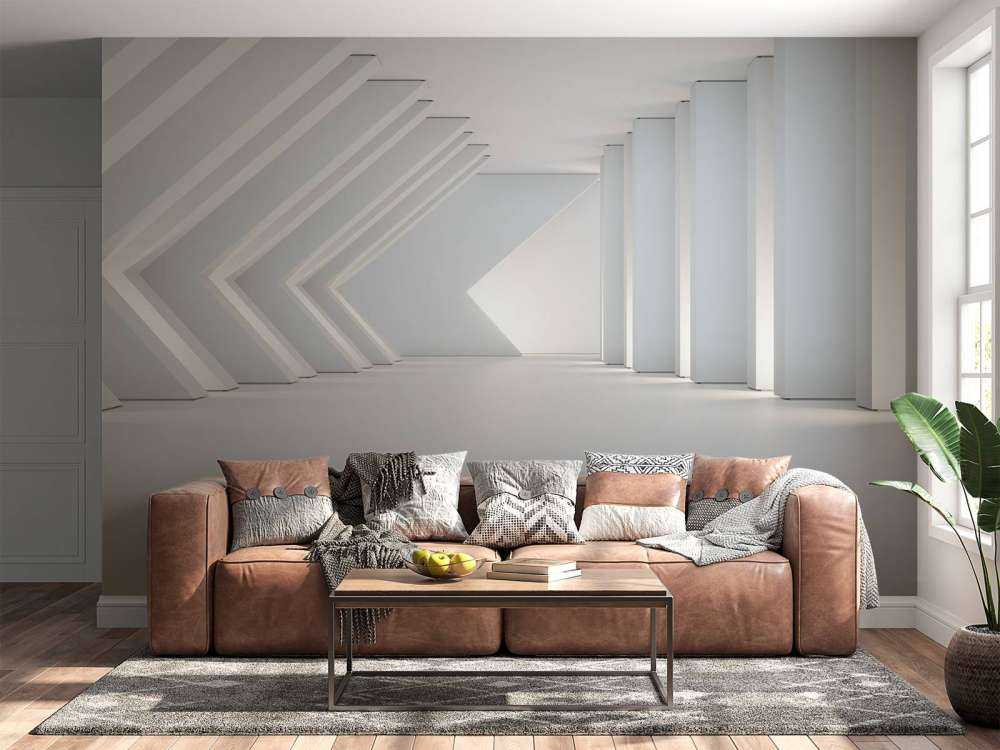 Architectonische witte kamer in 3D