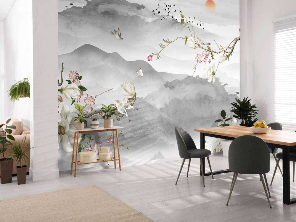 Grijze bergen en heuvels