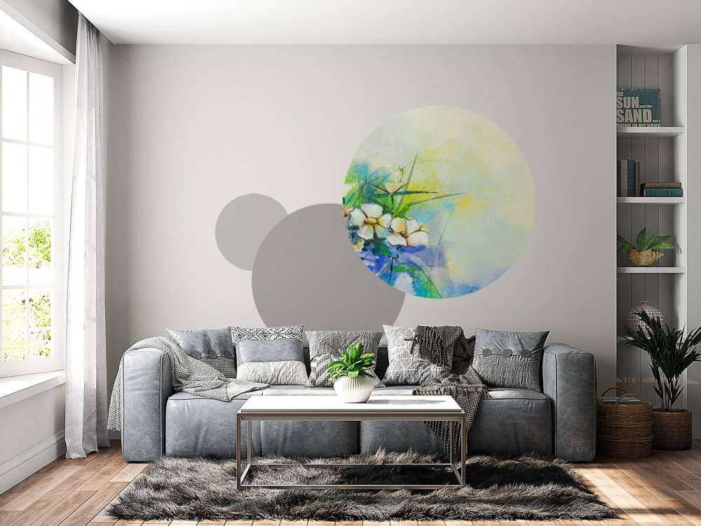 Bloemen schilderij met een wazige achtergrond