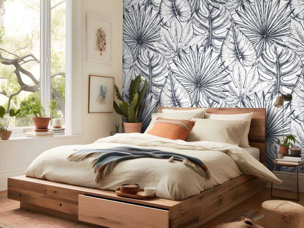 Witte getekende bladeren