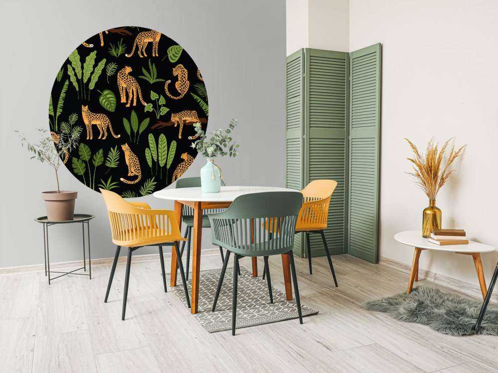 Luipaard Patroon met bladeren