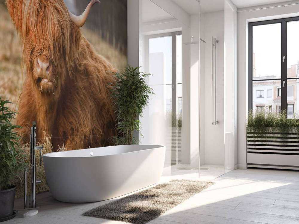 Liggende Hooglander in Wei