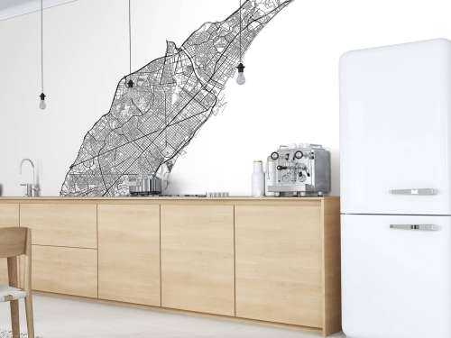 Plattegrond van Barcelona, wit