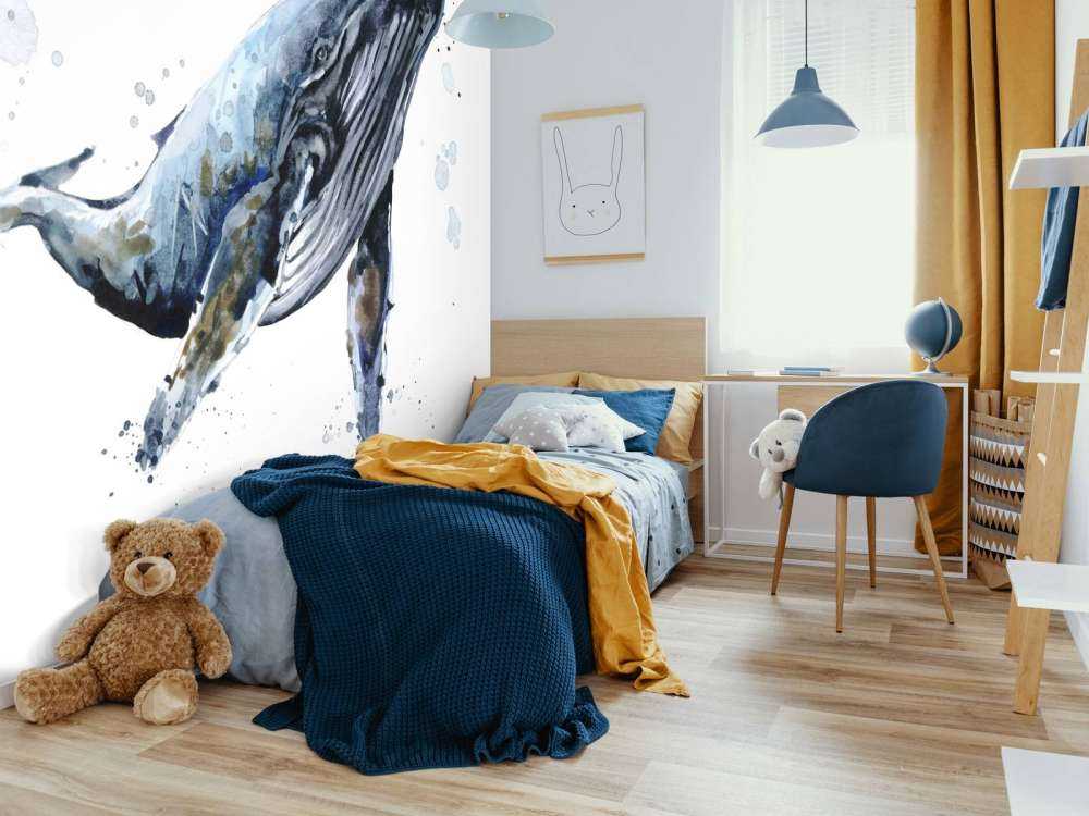 Bultrugwalvis van waterverf