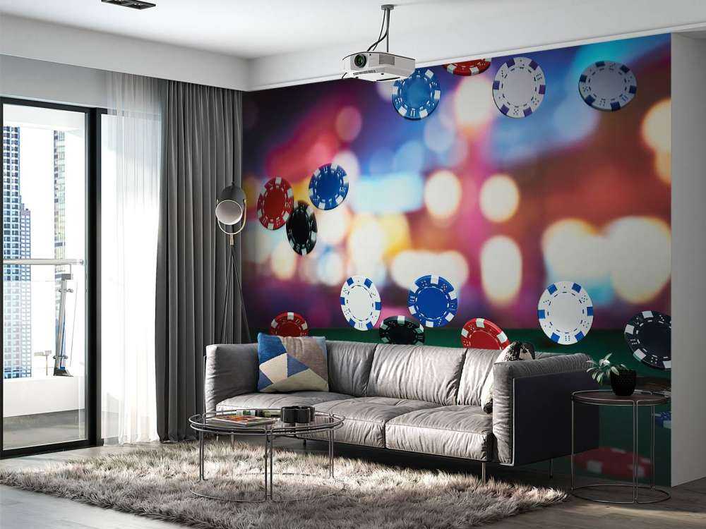 Pokerchips op een pokertafel