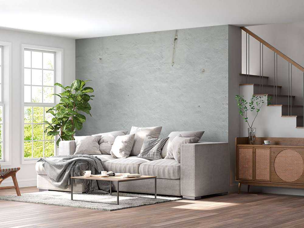 Muur met wit stucwerk