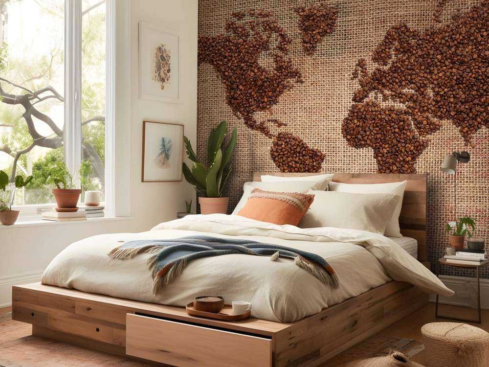 Wereldkaart van koffiebonen