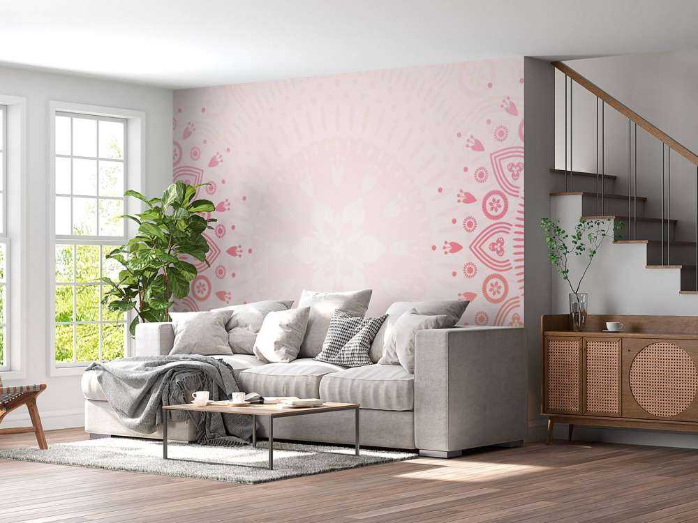 Roze bloemen mandala's