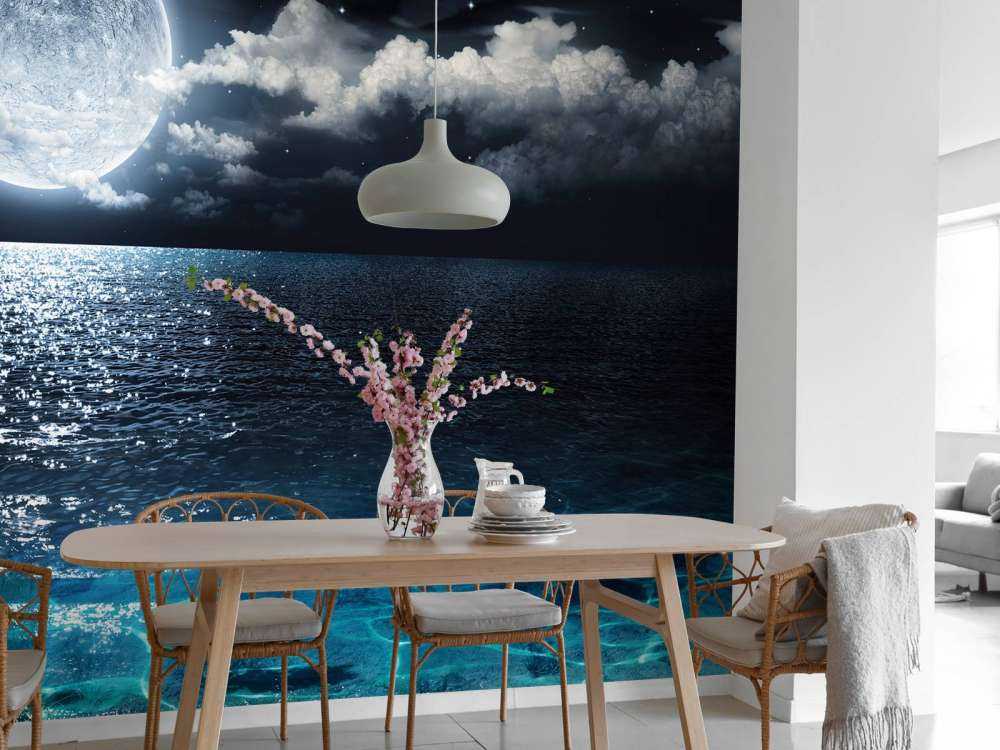 Volle maan boven de zee