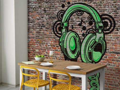 Graffiti op oude bakstenen muur