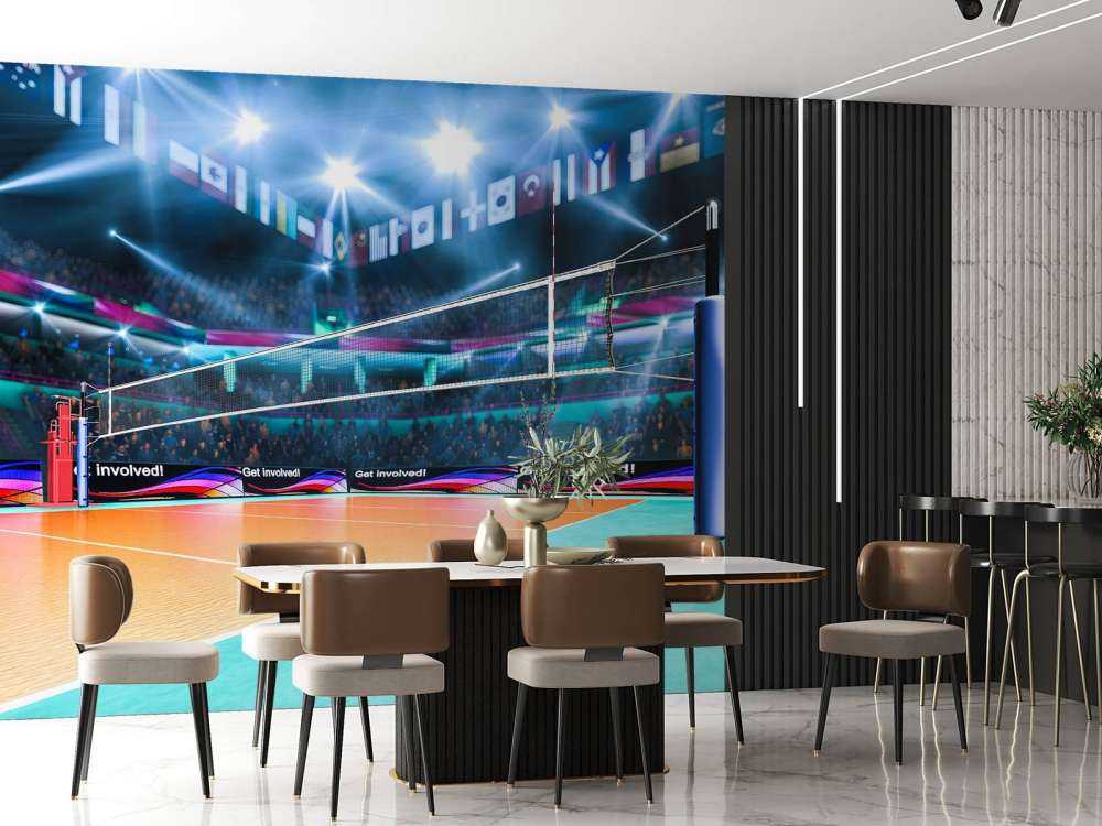 Modern volleybalveld