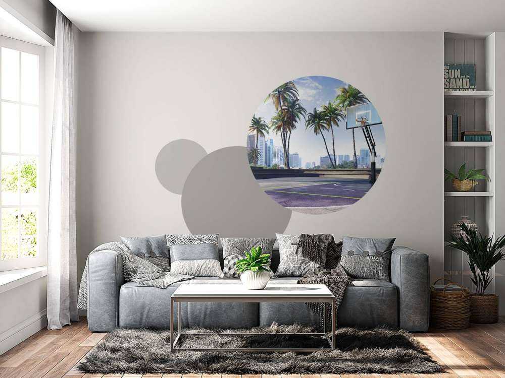 Basketbalveld in een moderne stad