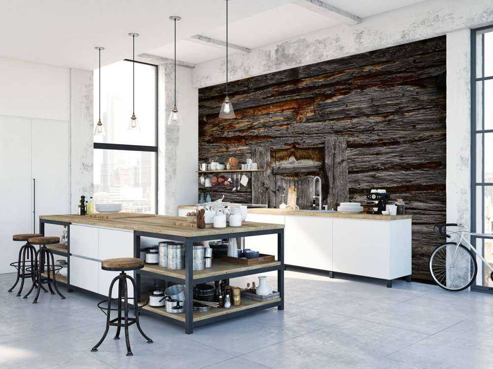 Donker hout met deur