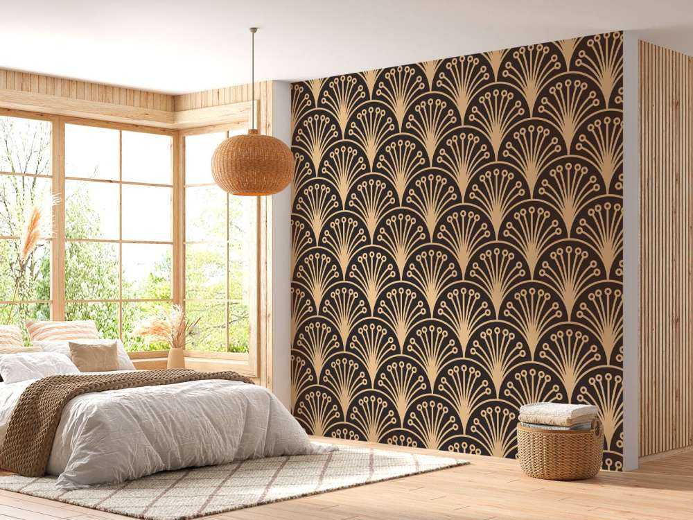 Gouden art deco bloemen