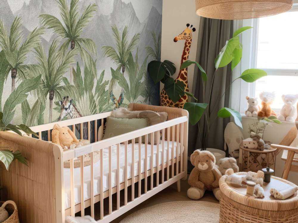 Berglandschap met dieren in kleur