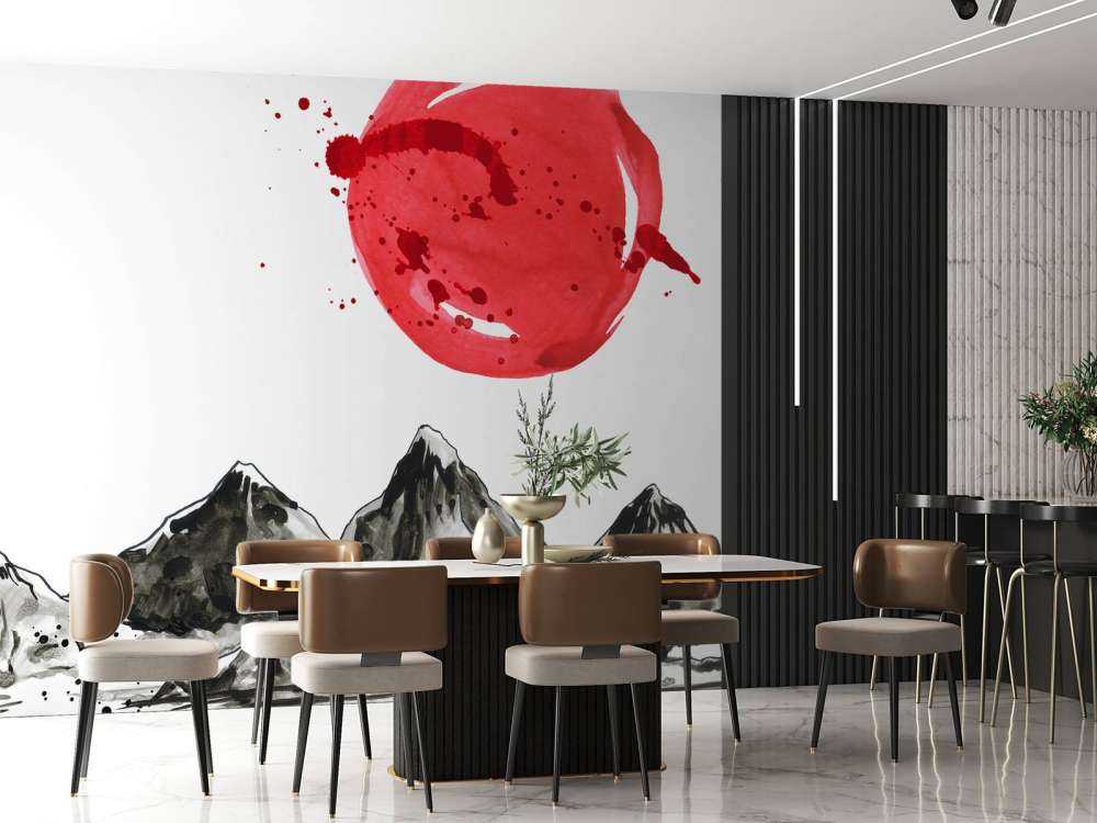 Zwart-wit Oosterse tekening