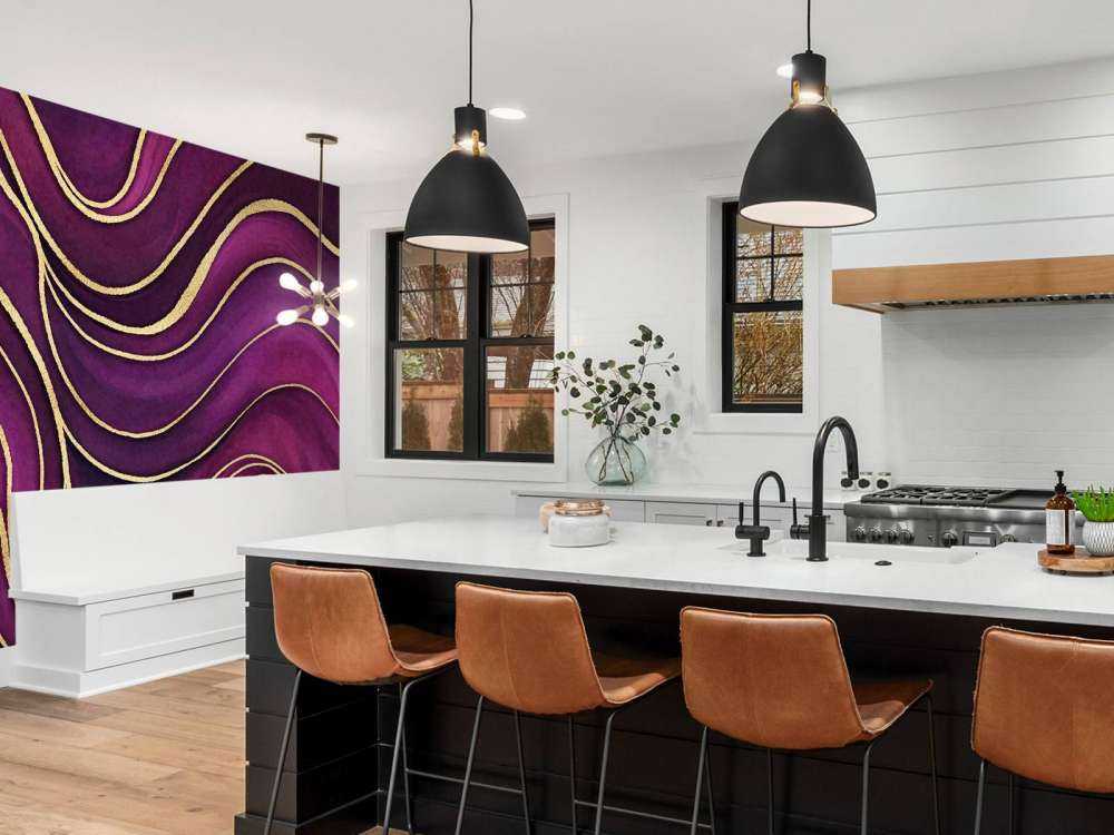Luxury marble fuchsia purple with gold