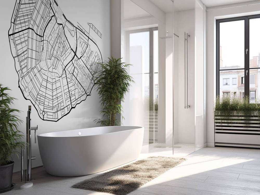 Plattegrond Amsterdam centrum, wit