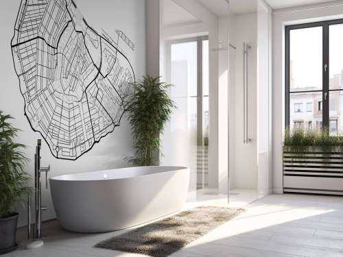 Plattegrond Amsterdam centrum, wit