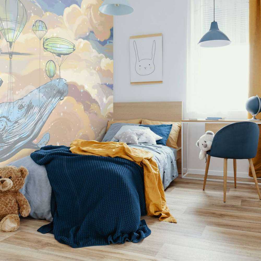 Walvis met zijn luchtballonnen