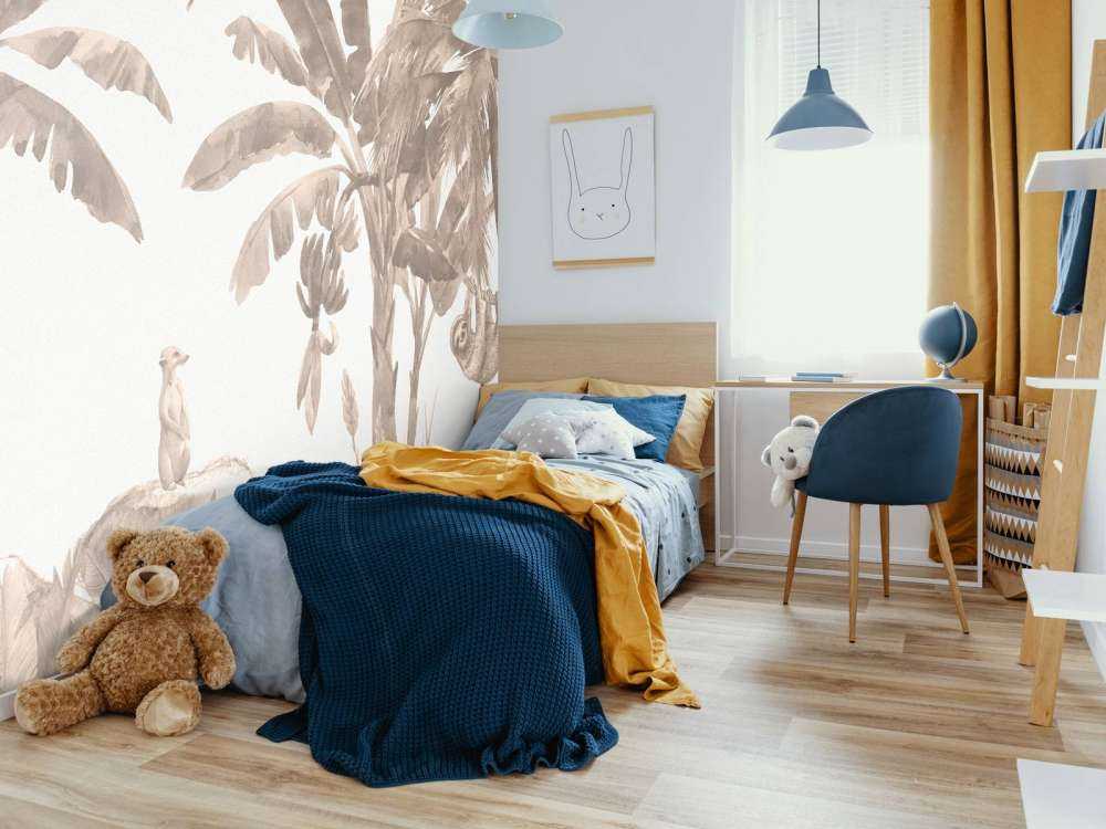 Kleine jungle dieren in taupe