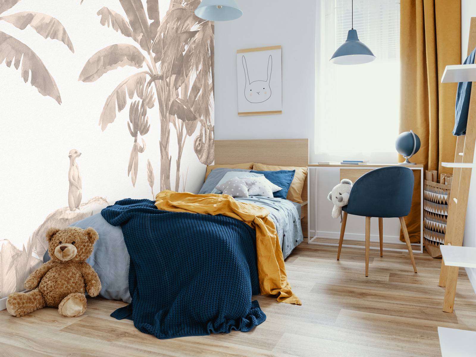 Kleine jungle dieren in taupe