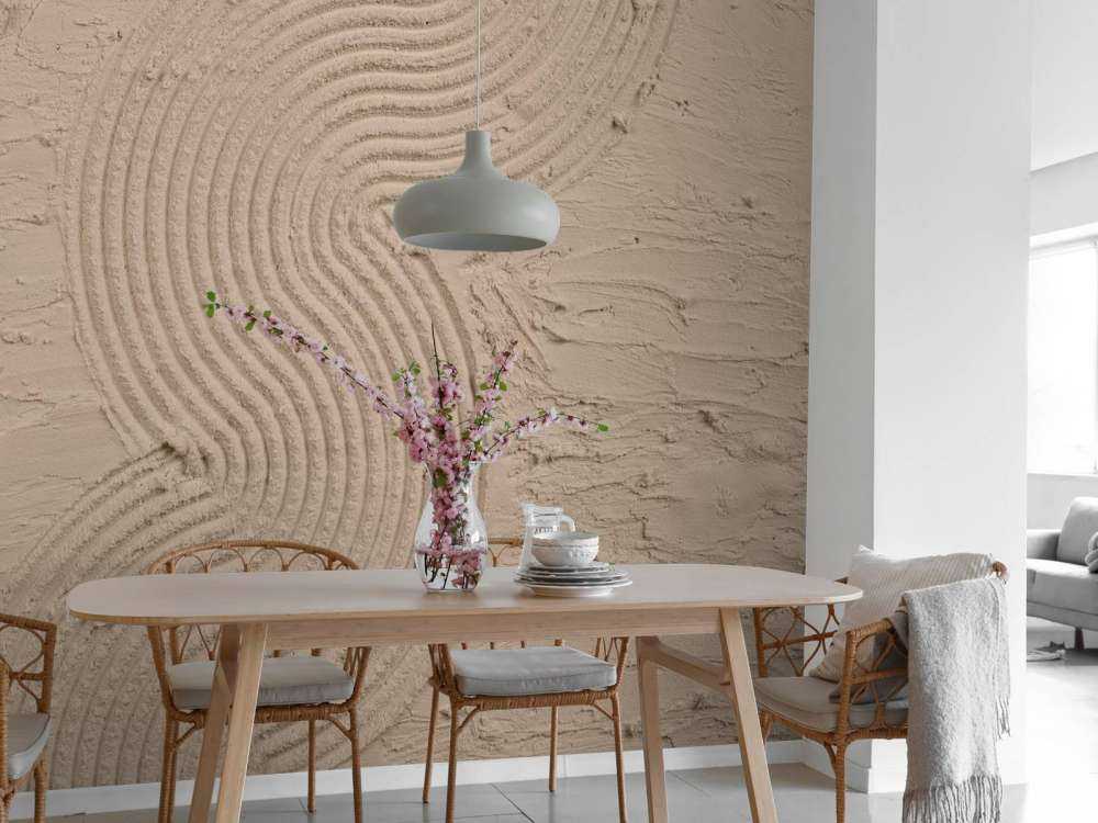 Organische lijnen en structuren zoom in taupe