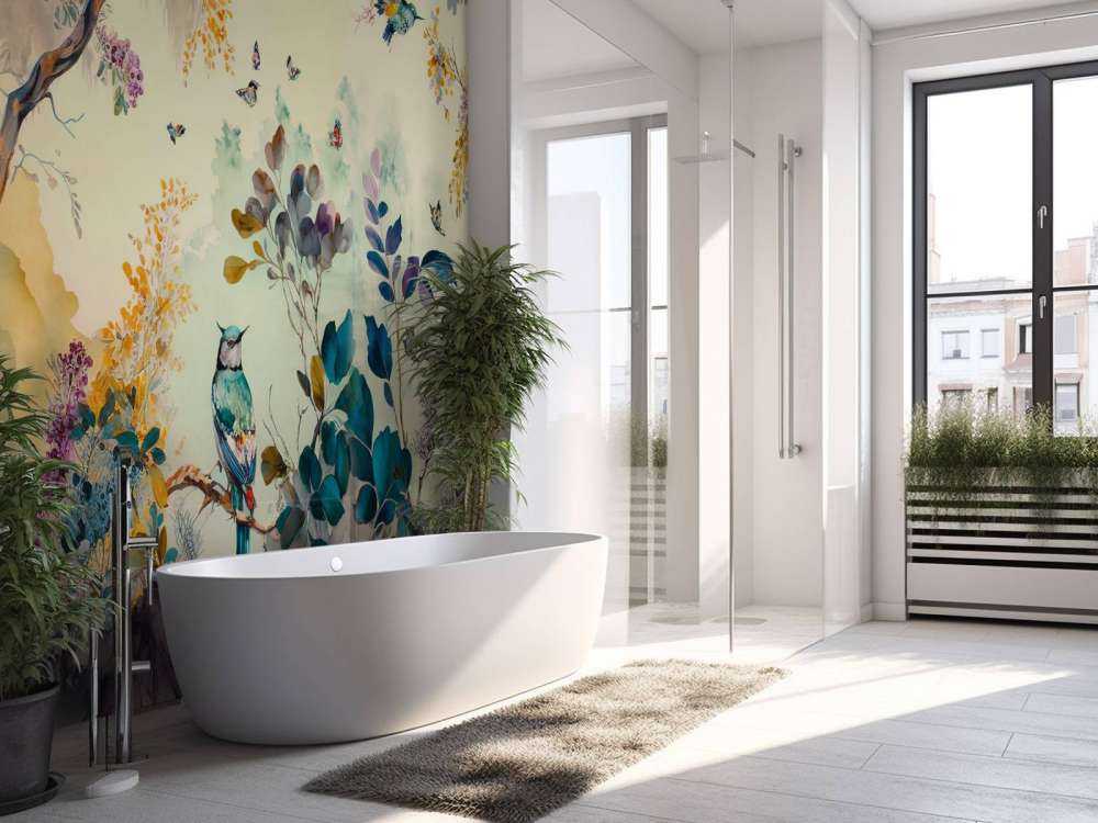 Paradijsvogels in dromerig woud