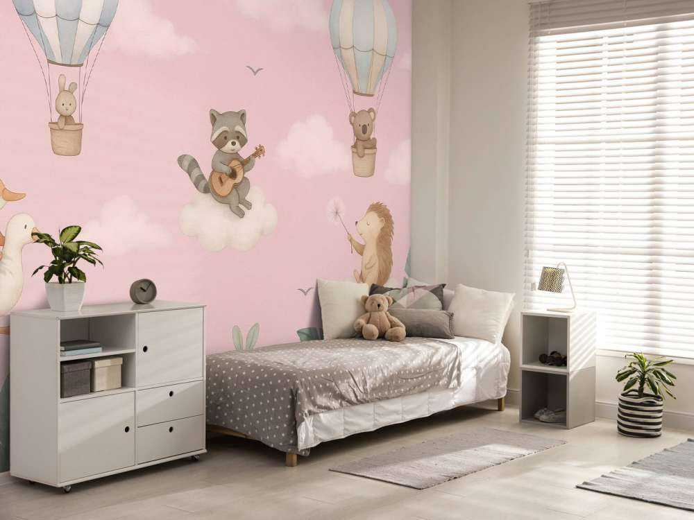 Luchtspel in roze wolkenlucht