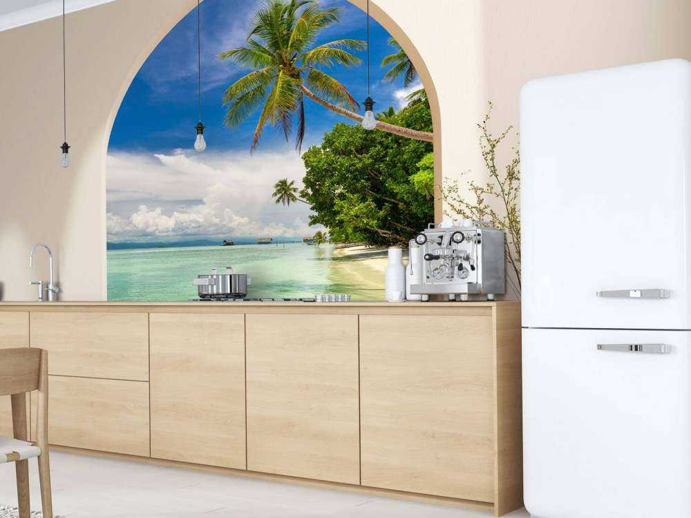 Tropisch eiland met palmbomen