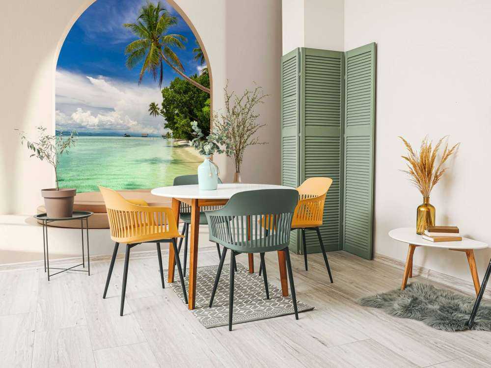 Tropisch eiland met palmbomen