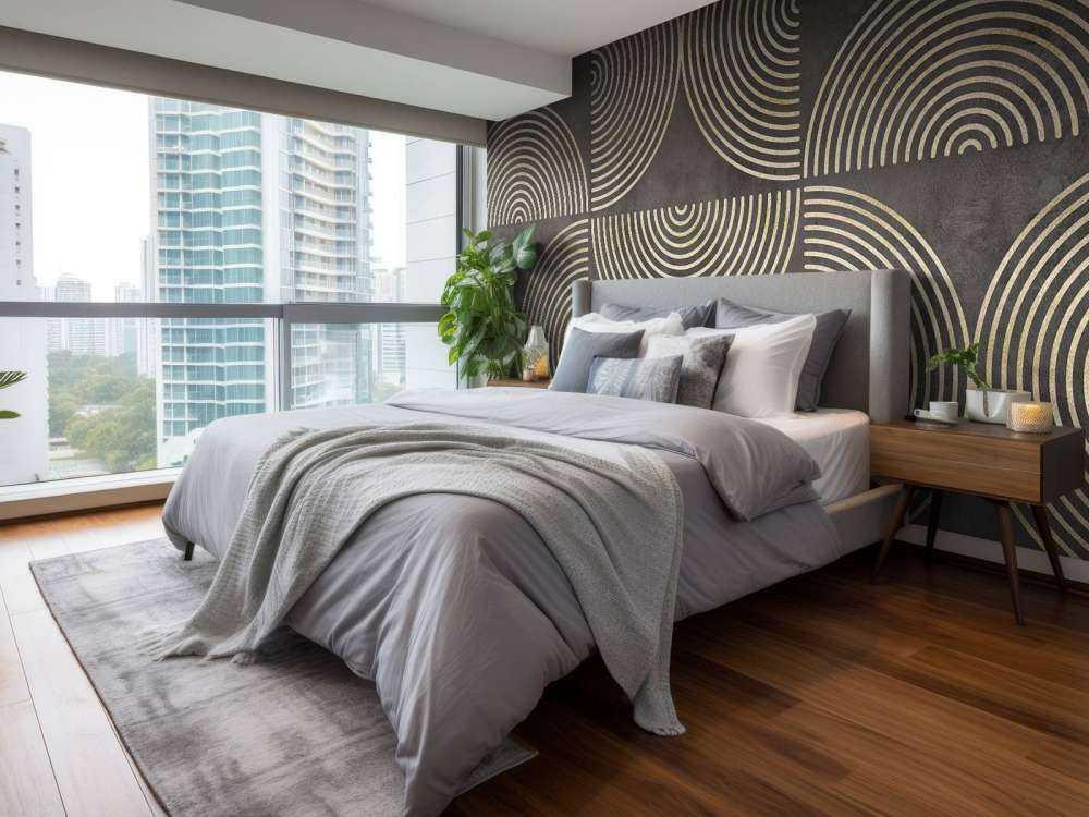 Eclectic Circles Modern Art Gold Brown
