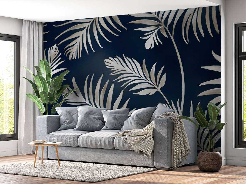 Golden leaves on dark Olive Green