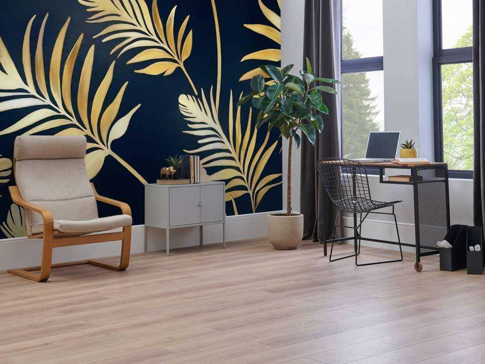 Golden leaves on dark Navy Blue