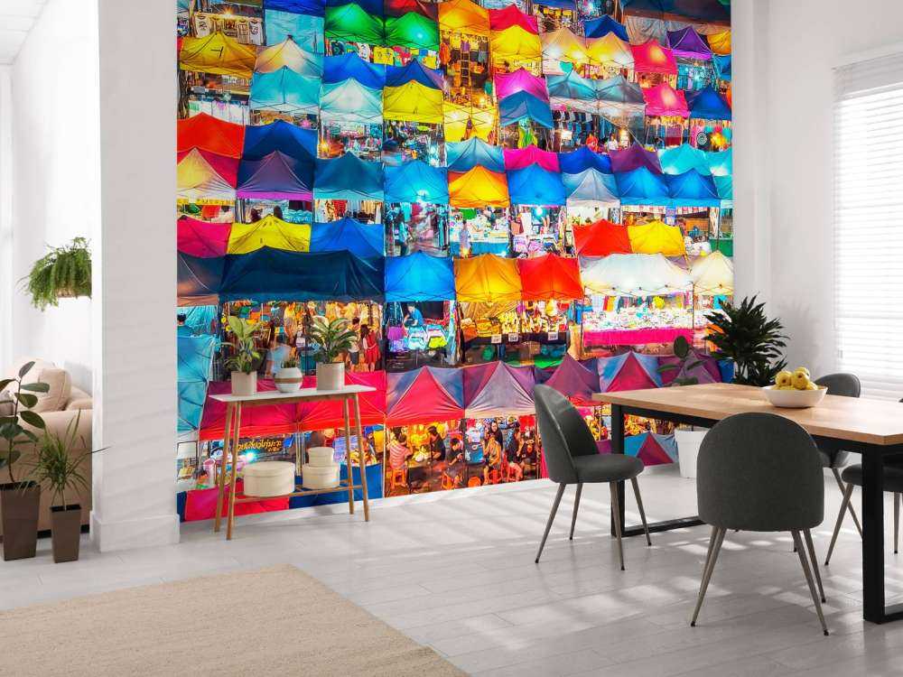 Kleurendakjes op de avondmarkt