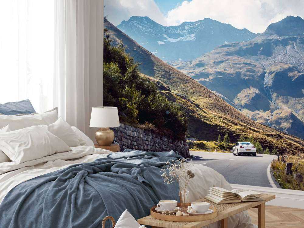 Panorama van een bergweg