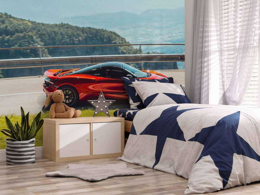 Rijdend door bergpanorama