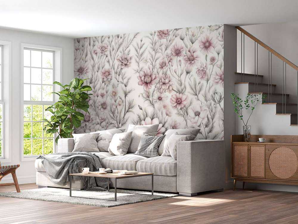 Floral romantic wall Pink
