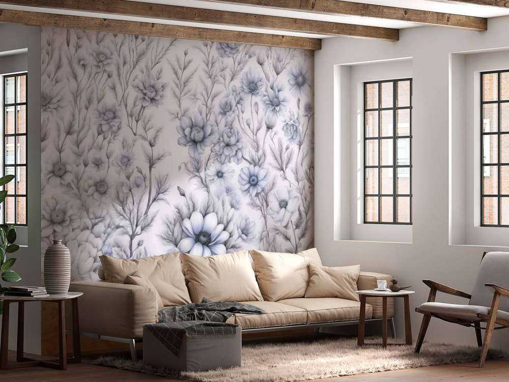 Floral romantic wall Purple